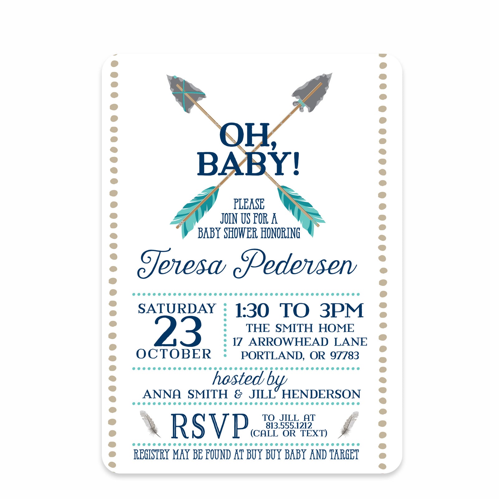 Arrows Baby Shower Invitation (Swanky Press)