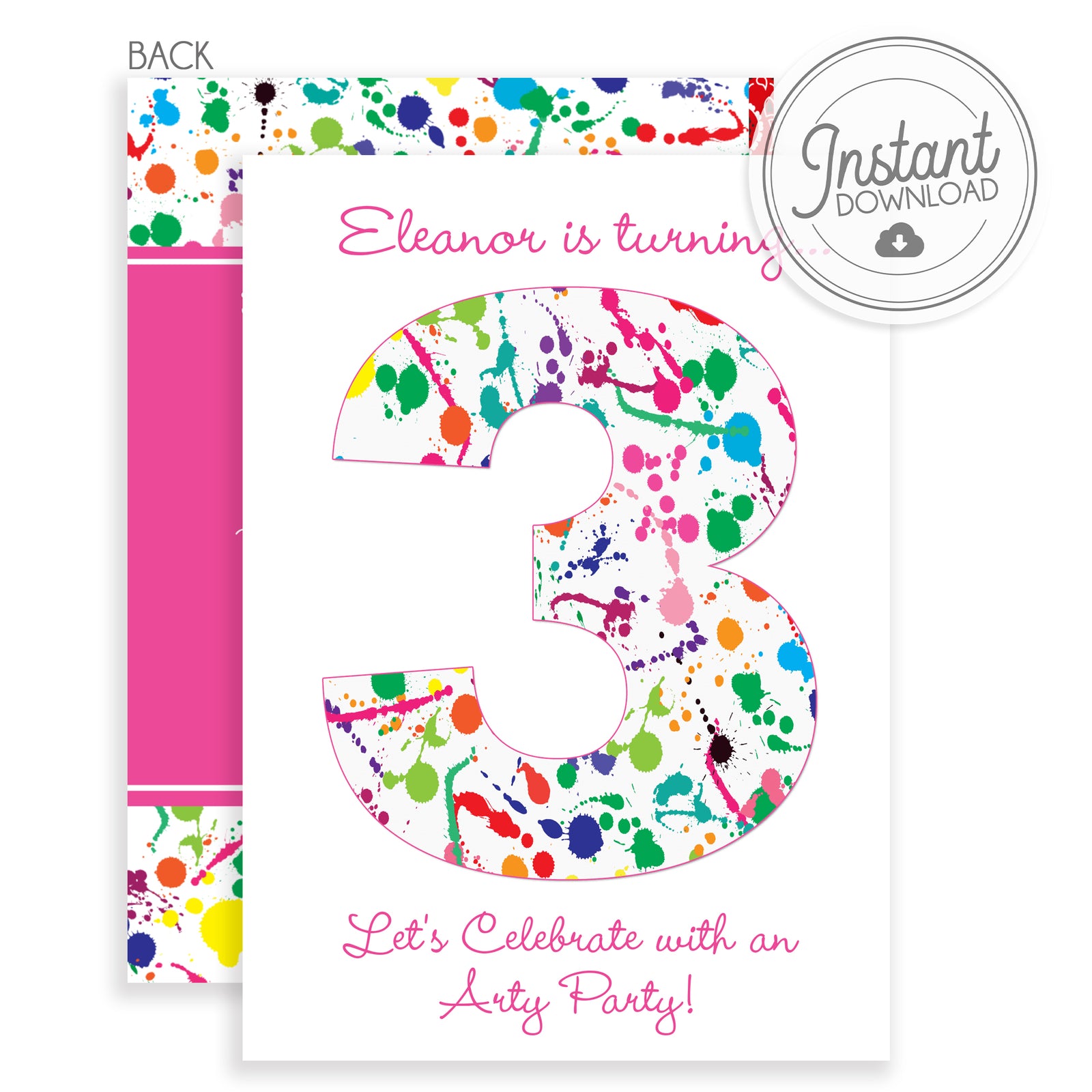 Art Party DIY Instant Download Templett Invitation | PIPSY.COM