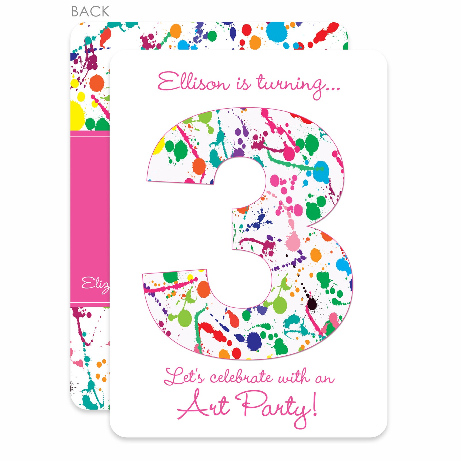 Art Party Paint Splatter Invitation | Pipsy.com