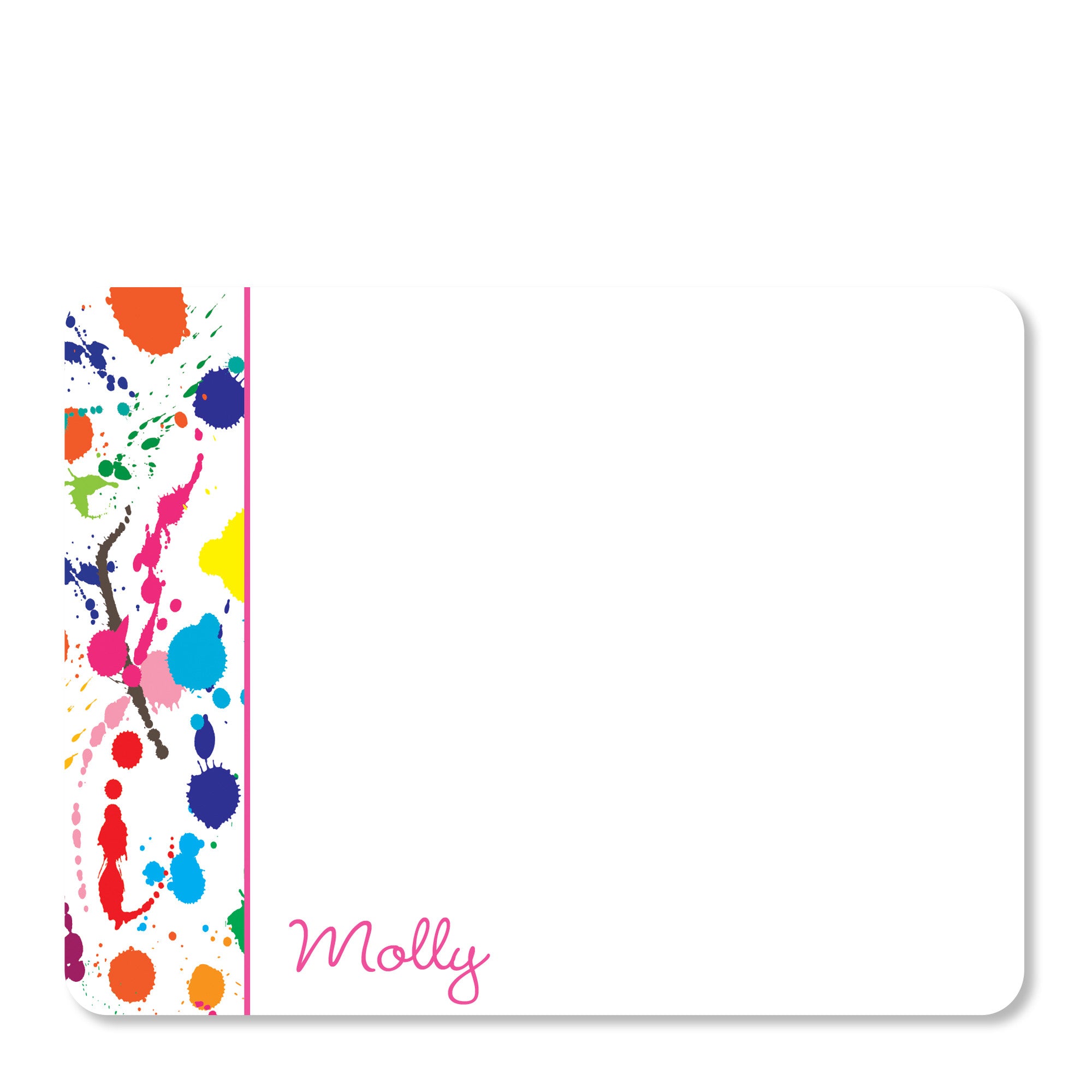 Art party Paint Splatter Notecards | Swanky Press | Front