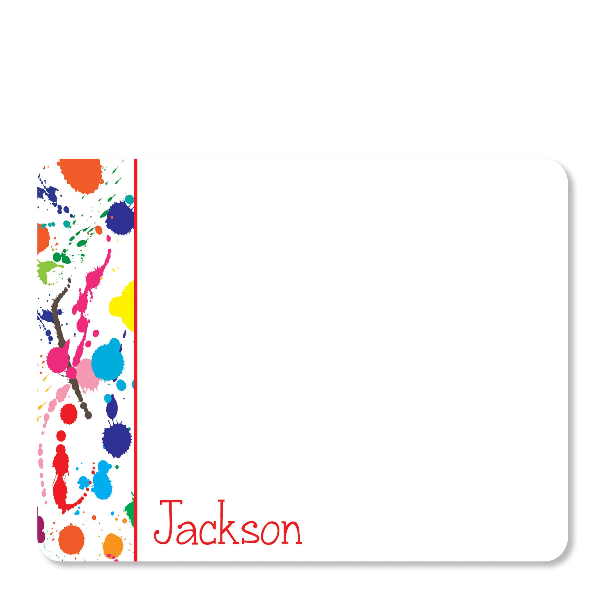 Art party Splatter Thank You Notecards | Swanky Press | Front