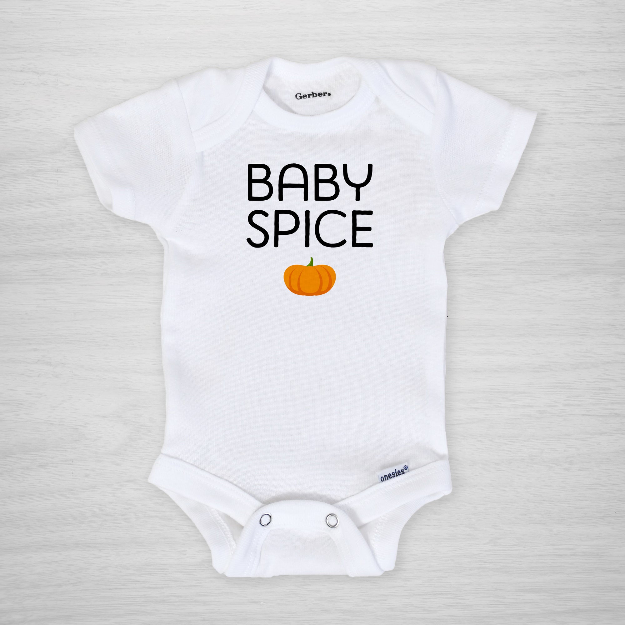Baby Pumpkin Spice Gerber Onesie®, short sleeved, from Pipsy.com