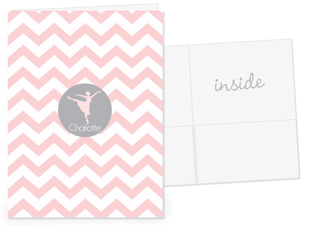 ballet chevron personalized pocket folder