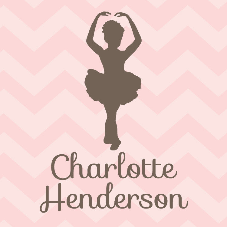 Ballerina on pink chevrons