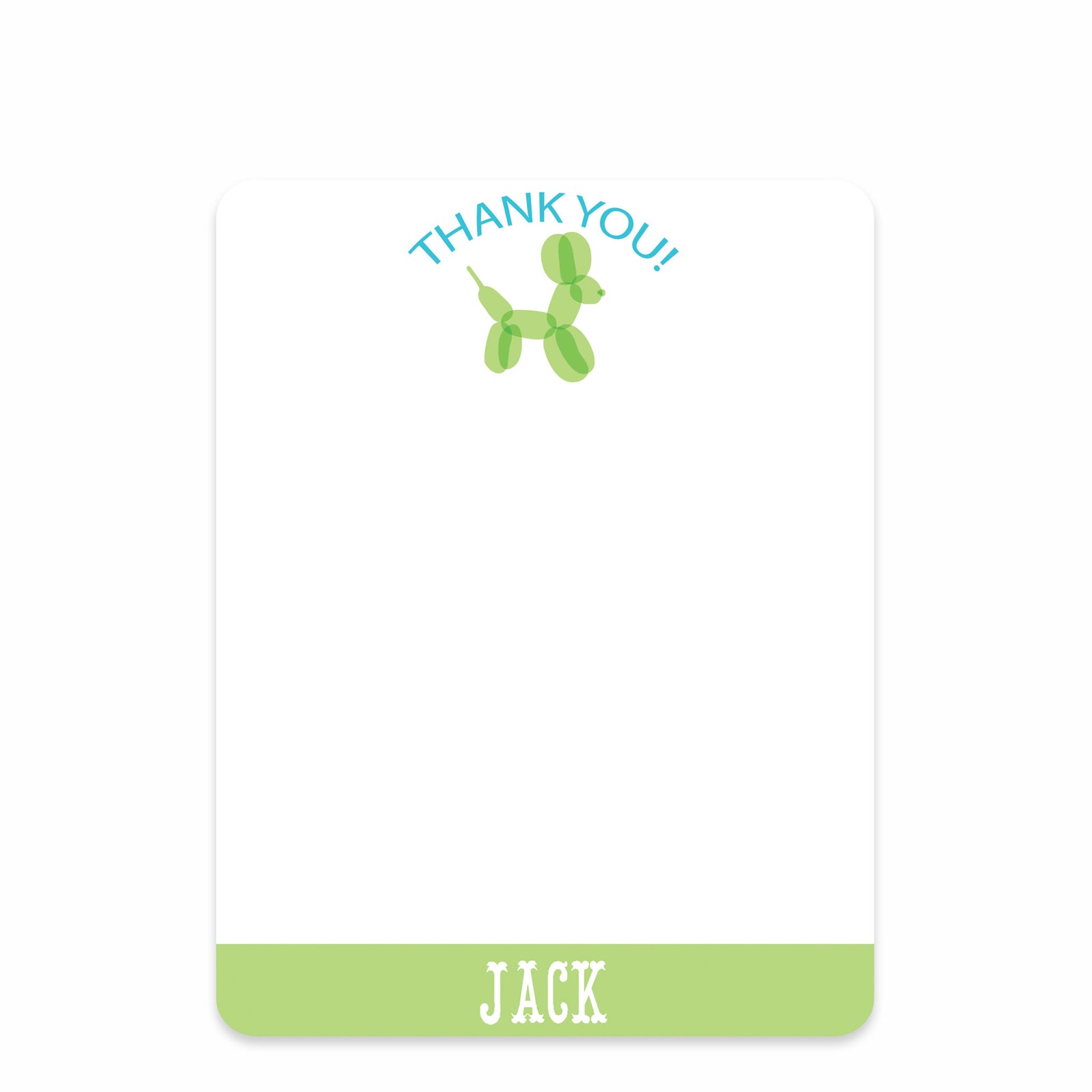 Balloon Animal Flat Notecard | Swanky Press | Blue