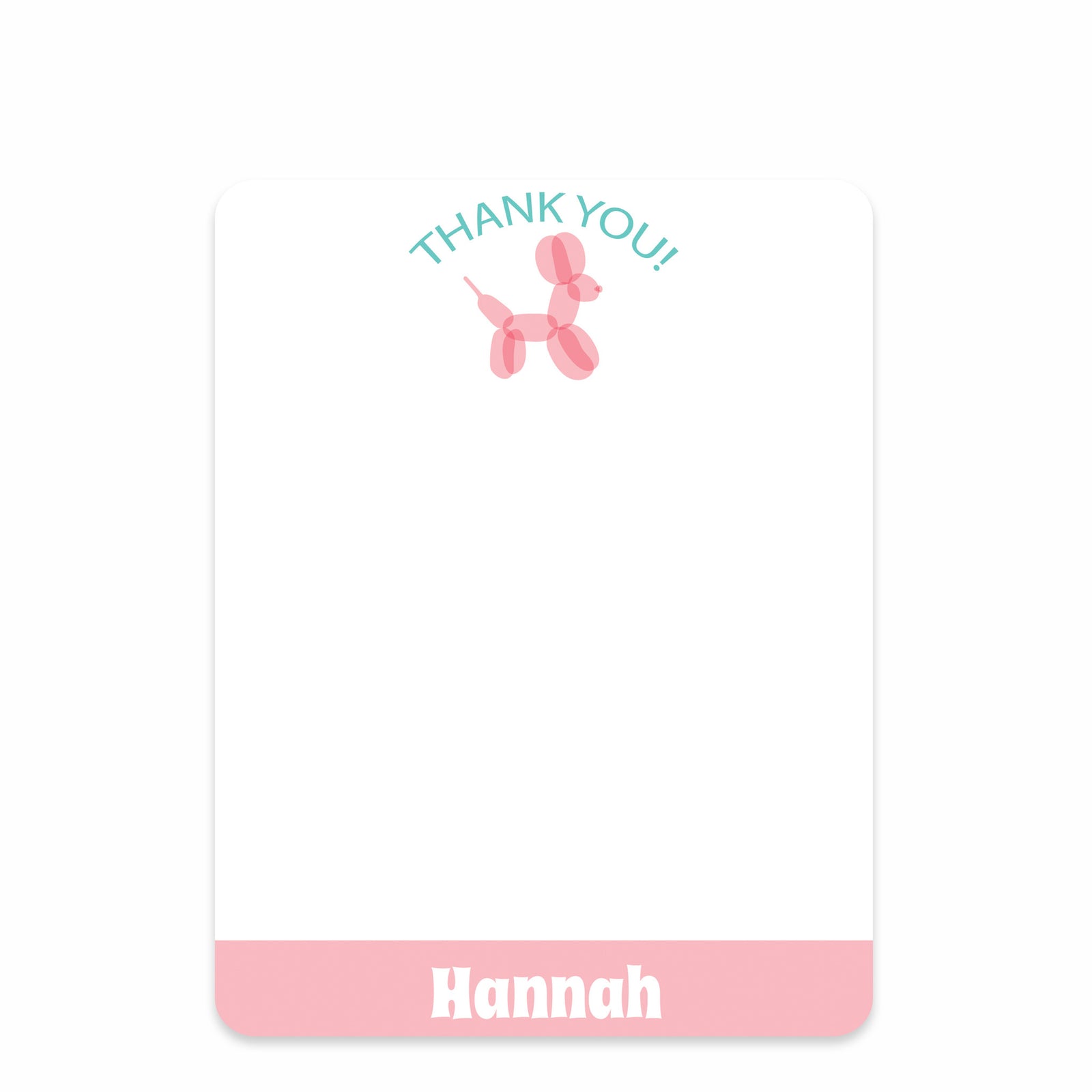 Balloon Animal Party Flat Notecard | PIPSY | Pink