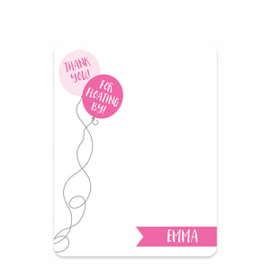 Balloon Party Thank You Note | Swanky Press (front view)