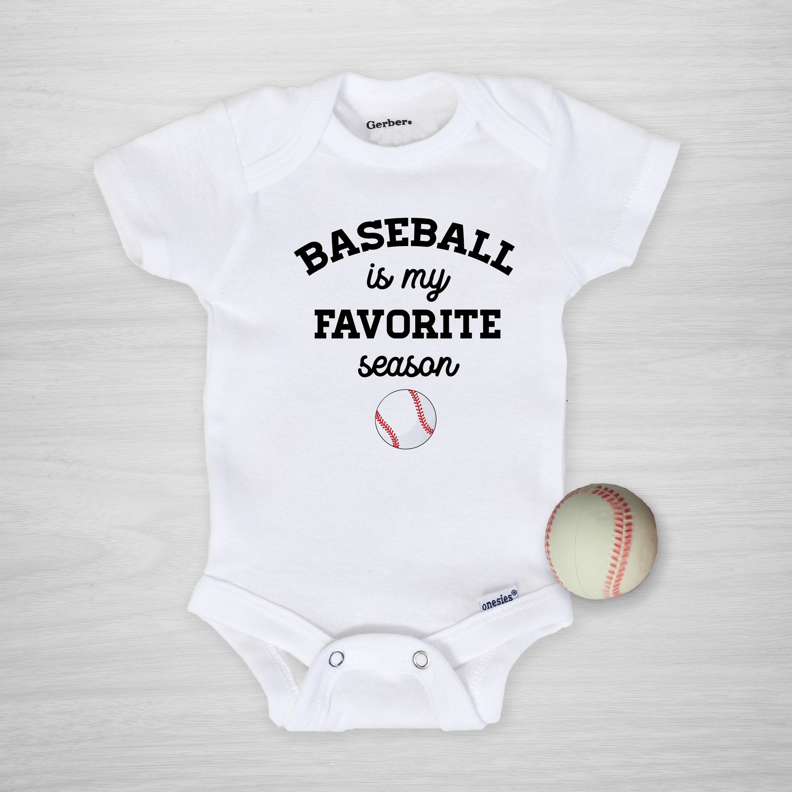 Baseball is my favorite season Gerber Onesie®, PIPSY.COM, short sleeved