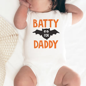 Batty for Daddy Halloween Gerber Onesie, short sleeved