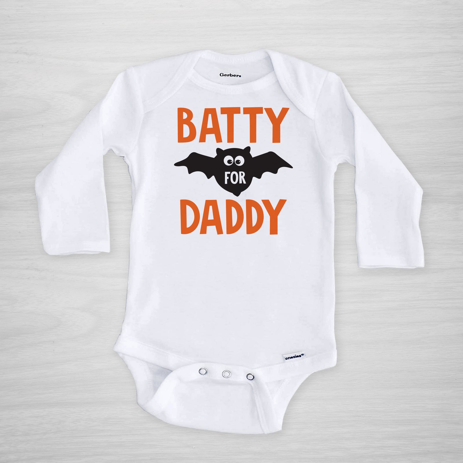 Batty for Daddy Halloween Gerber Onesie, long sleeved