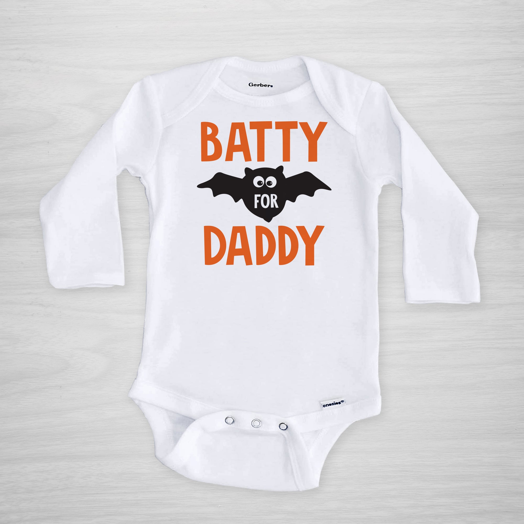 Batty for Daddy Halloween Gerber Onesie, long sleeved