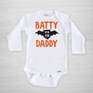 Batty for Daddy Halloween Gerber Onesie, long sleeved