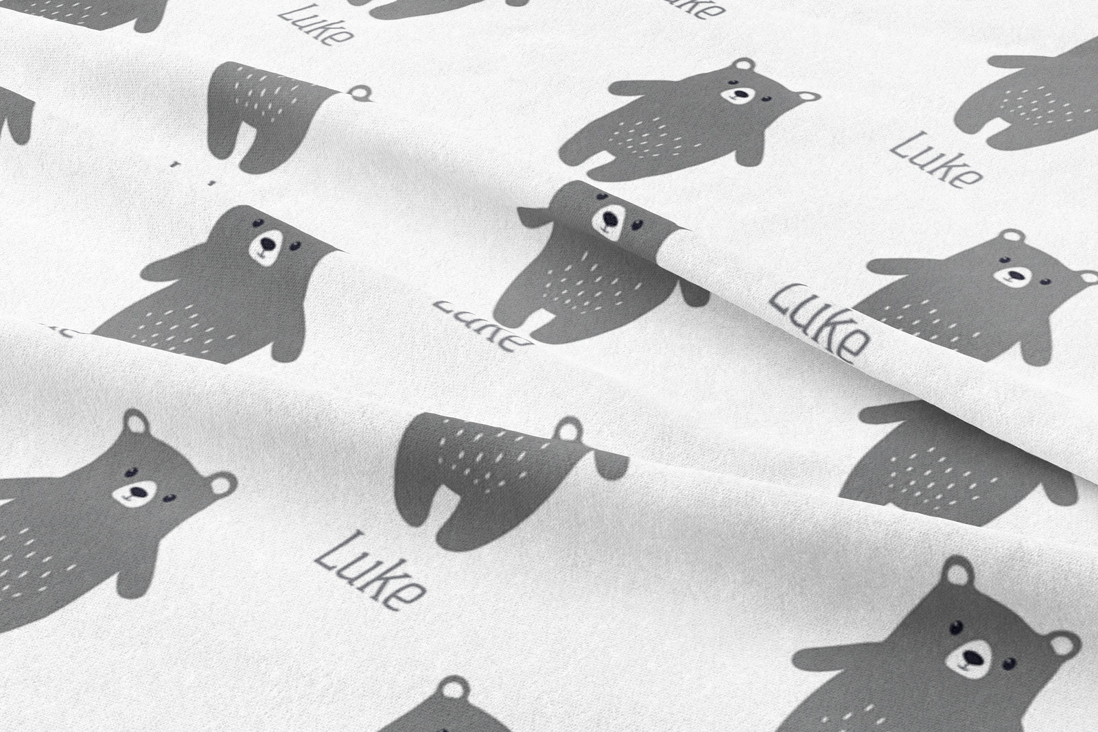 Bear name repeat fitted crib sheet | Pipsy.com