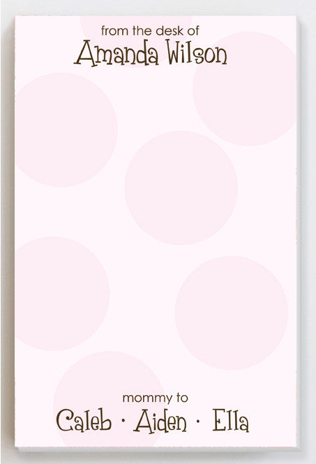 Big dots pink notepad