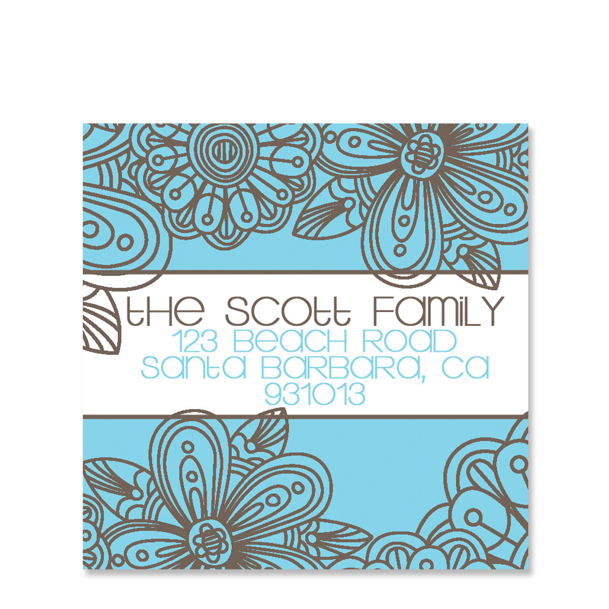 Blue Blossom Return Address Stickers