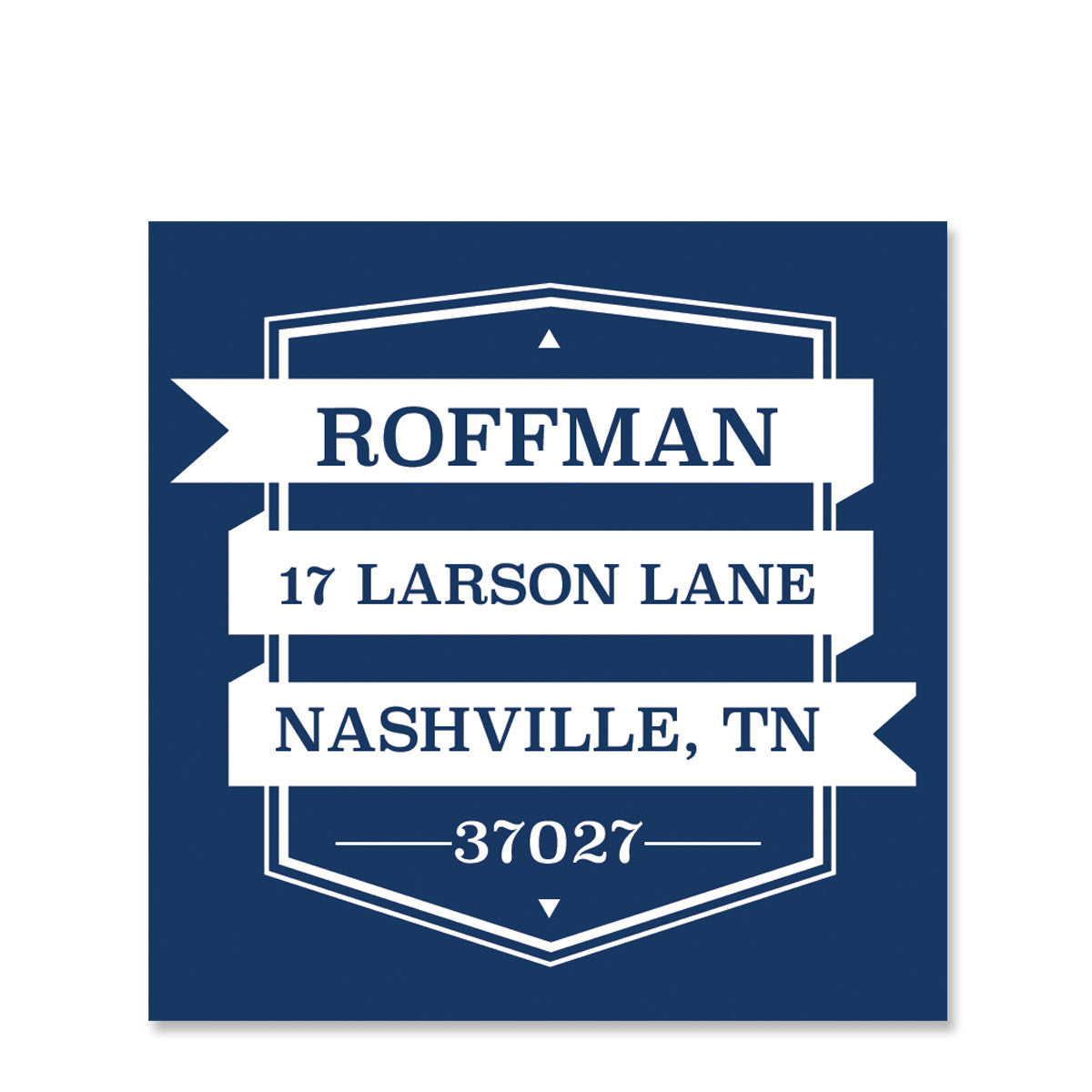 Blue Cutout Return Address Sticker | Swanky Press