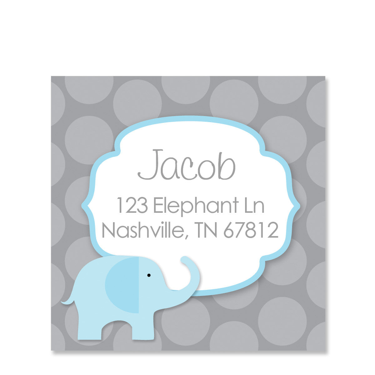 Blue Elephant Return Address Stickers