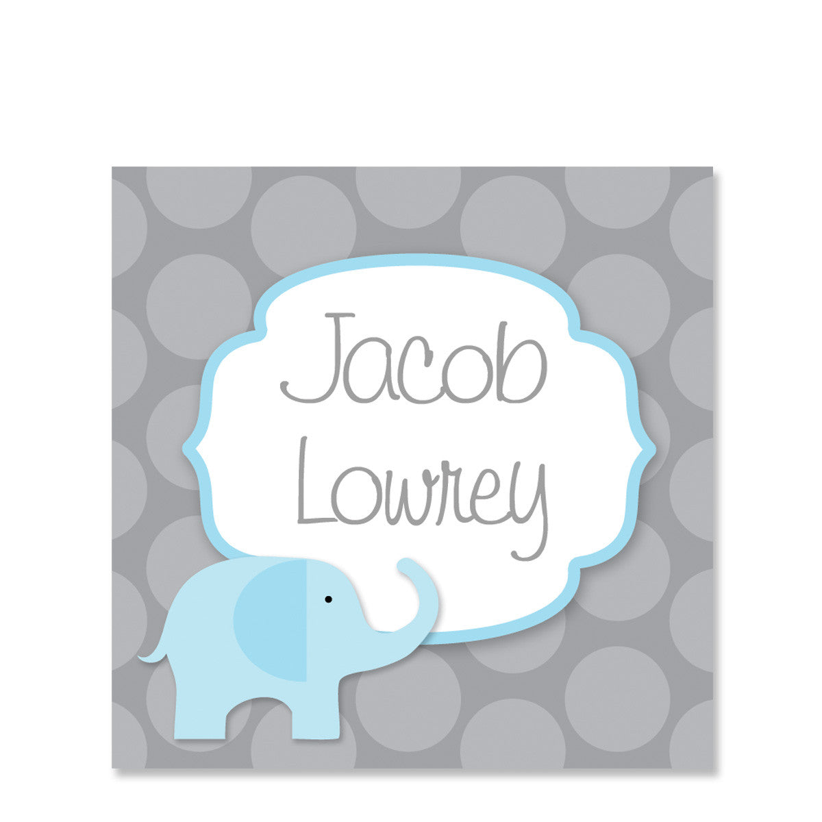 Blue Elephant Name Stickers