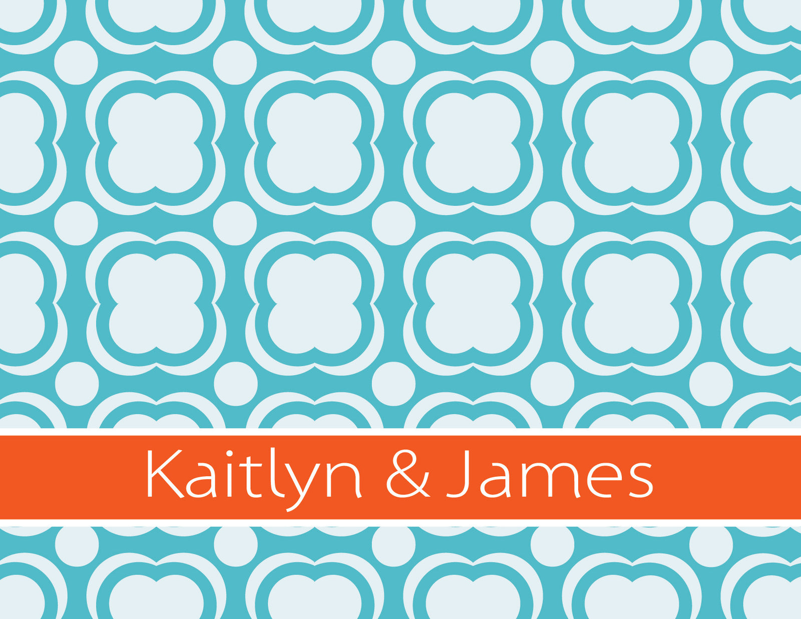 Couples stationery, blue, orange