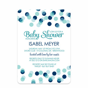 Bokeh Baby Boy Shower Invitation
