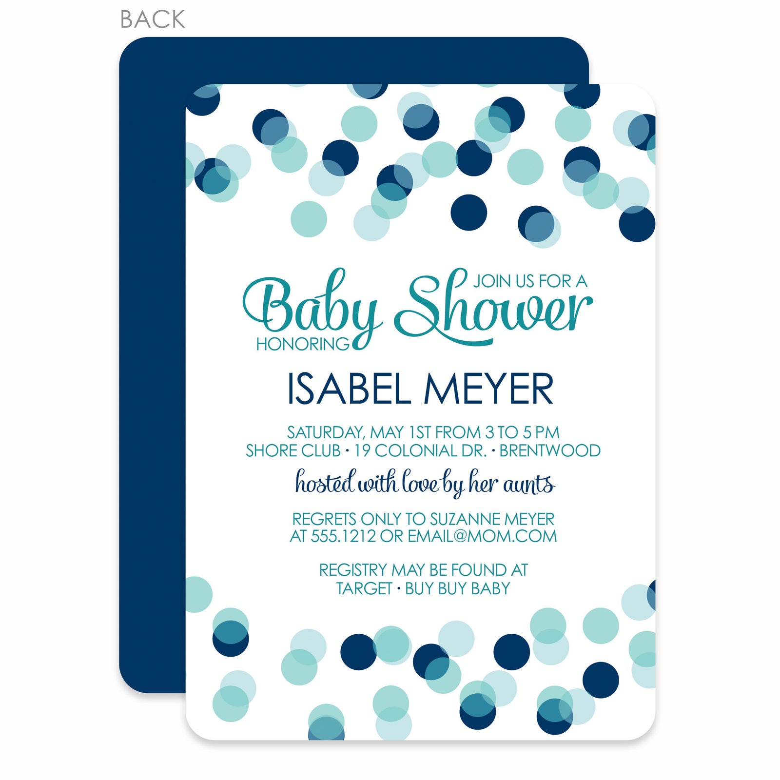 Bokeh Baby Boy Shower Invitation