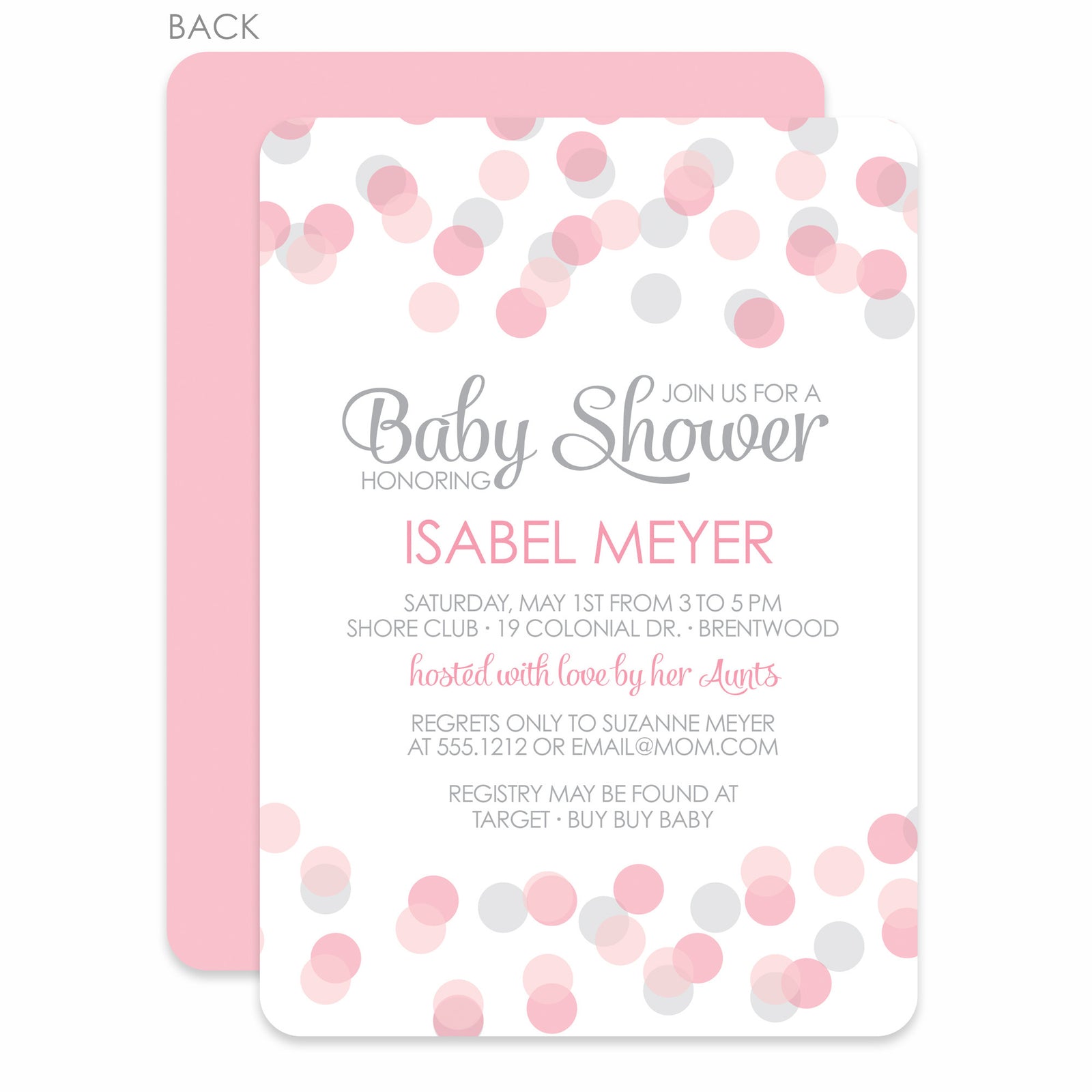 Bokeh Baby Girl Shower Invitation