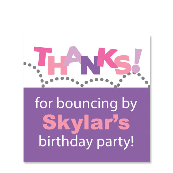 Bounce or Jump Favor Stickers, Pink & Purple - Pipsy