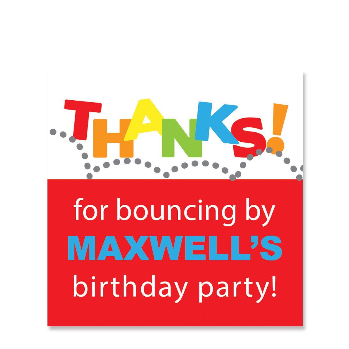 Red Bounce & Jump Gift Stickers | Swanky Press | Square
