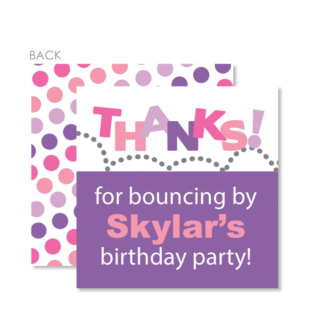 Bounce & Jump Party Cardstock Gift Tag | Swanky Press | Purple & Pink