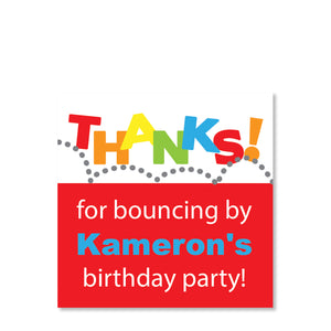 Red Bounce Cardstock Favor Tag | Swanky Press | Front
