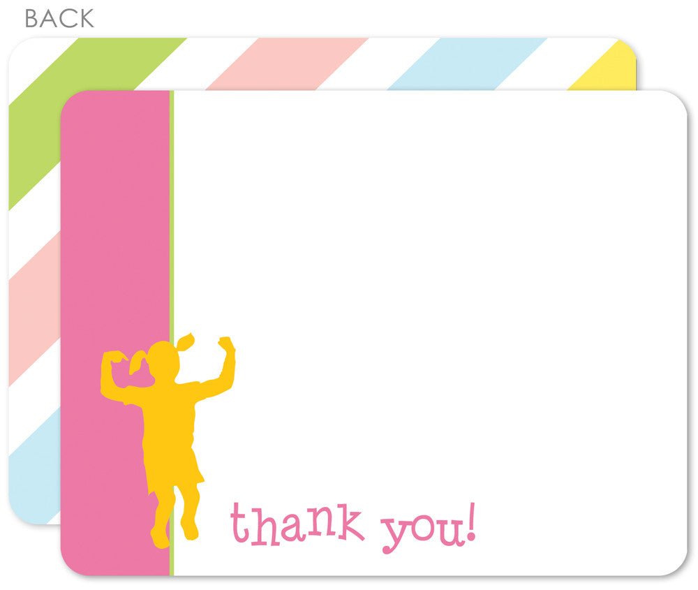 Bounce girl flat note card