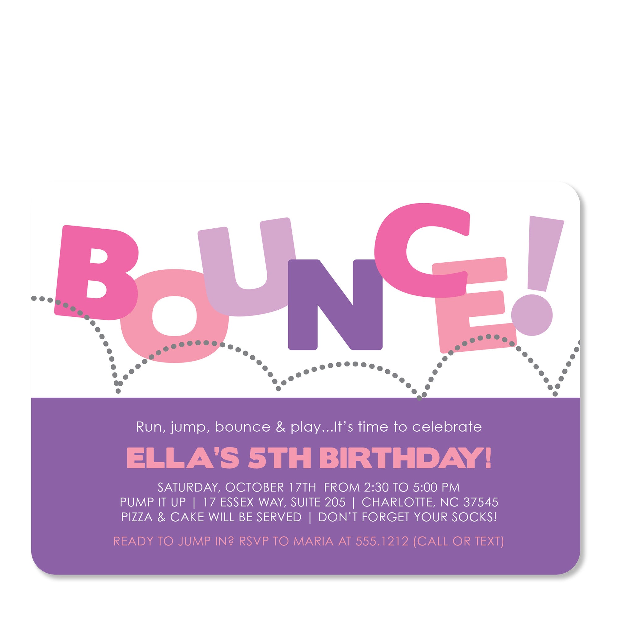 Bounce Birthday Invitation | Pipsy.com (front view)