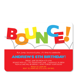 Red Bounce Birthday Invitation | Pipsy.com | Front