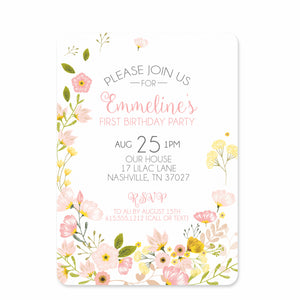 Bouquet Birthday Invitations | Pipsy.com (front view)