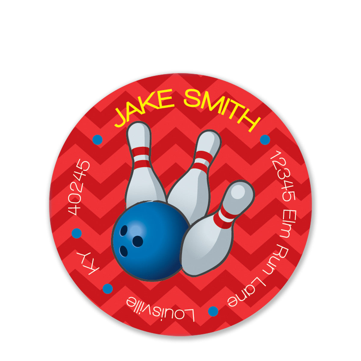 Bowling Party Return Address Stickers