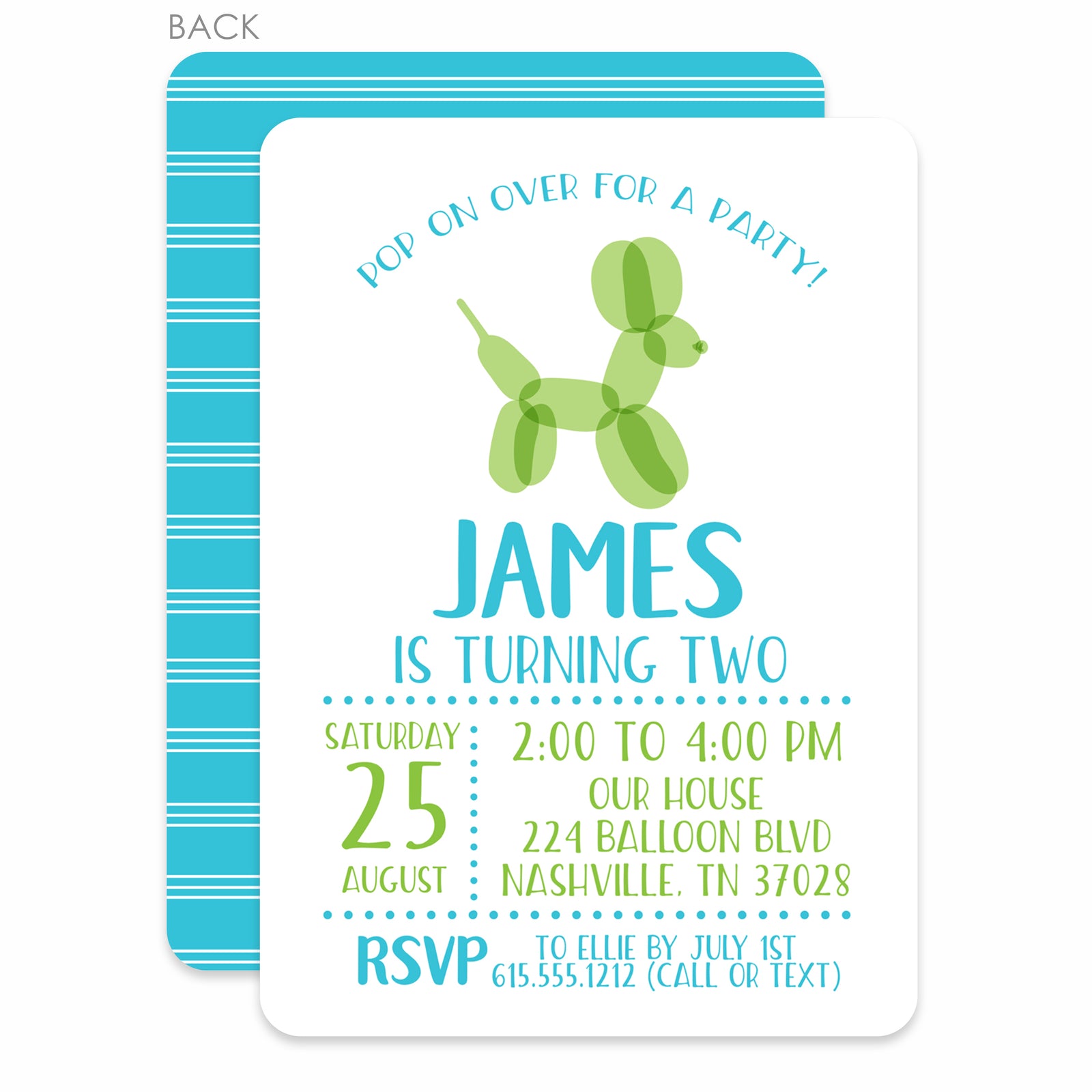 Balloon Animal Boy Birthday Invitation | PIPSY.COM