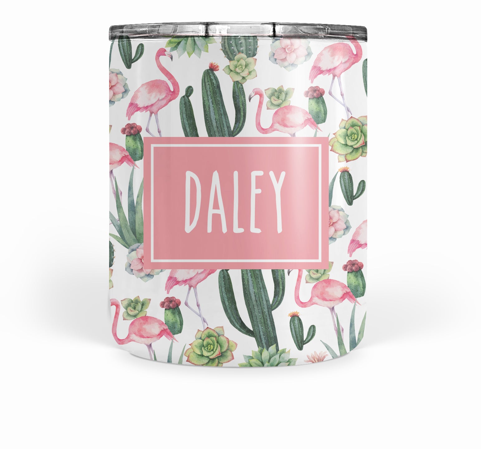 Cactus-Flamingo Double Walled Stainless Tumbler (short)