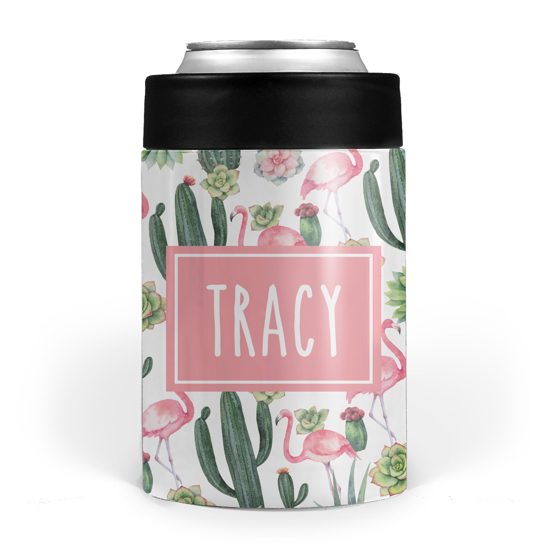 Cactus-Flamingo Stainless Steel Can Cooler