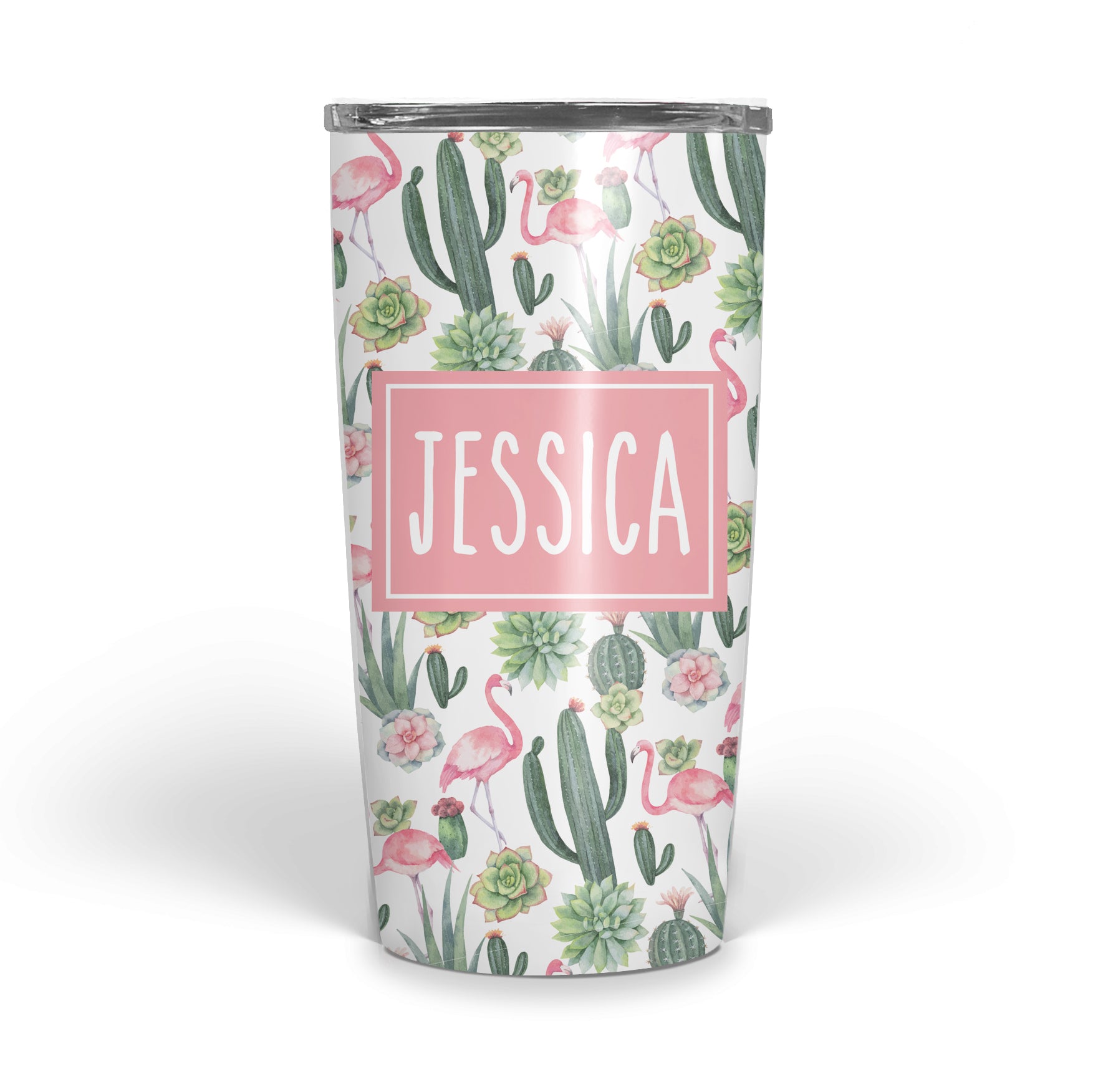 Cactus-Flamingo Double Walled Stainless Tumbler (tall)