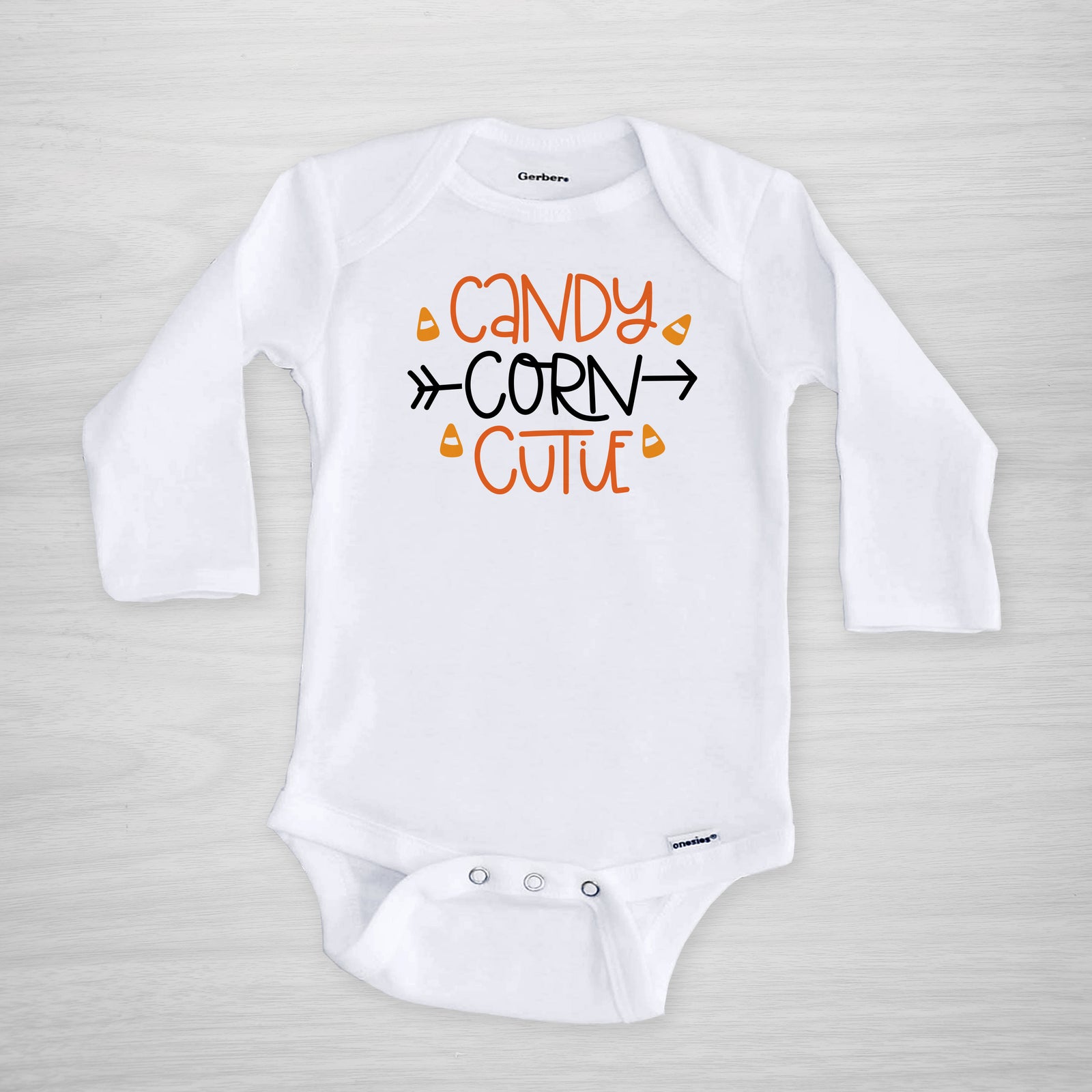 Candy Corn Cutie Halloween Gerber Onesie®, short sleeved