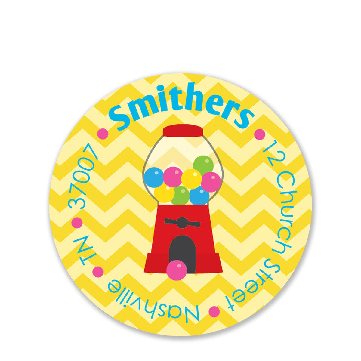 Candy Party Return Address Stickers