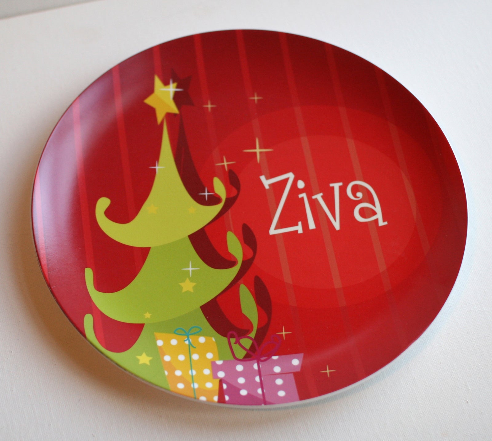 cartoon christmas tree personalized melamine plate