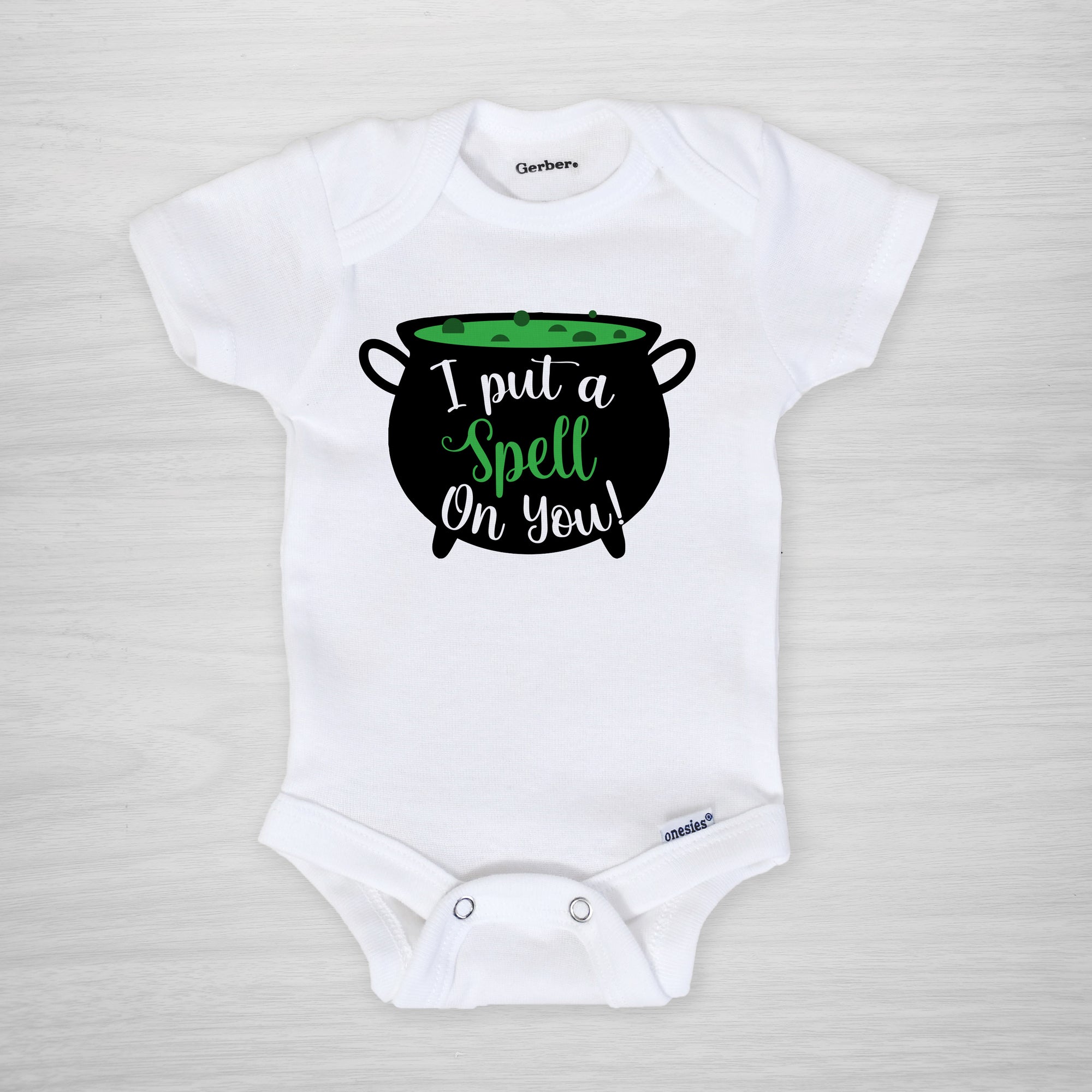 "I put a spell on you" witch's cauldron Halloween Onesie®, long sleeved