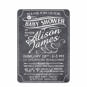 Chalkboard Baby Shower Invitation
