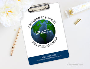 teach clipboard "changing the world one child at a time" | Swanky Press