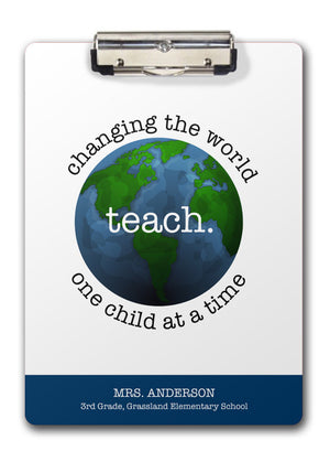 teach clipboard "changing the world one child at a time" | Swanky Press