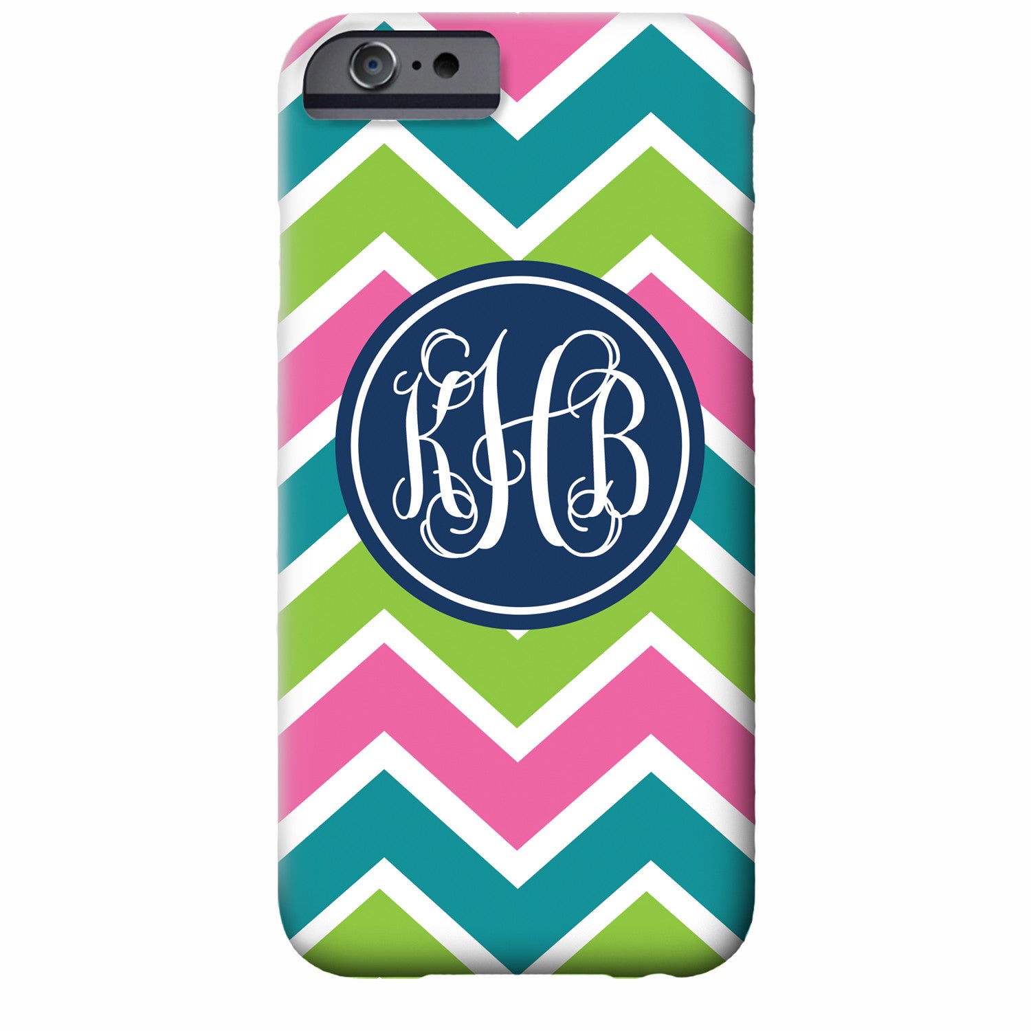 Monogrammed Multicolor Chevron iPhone Case | Swanky Press