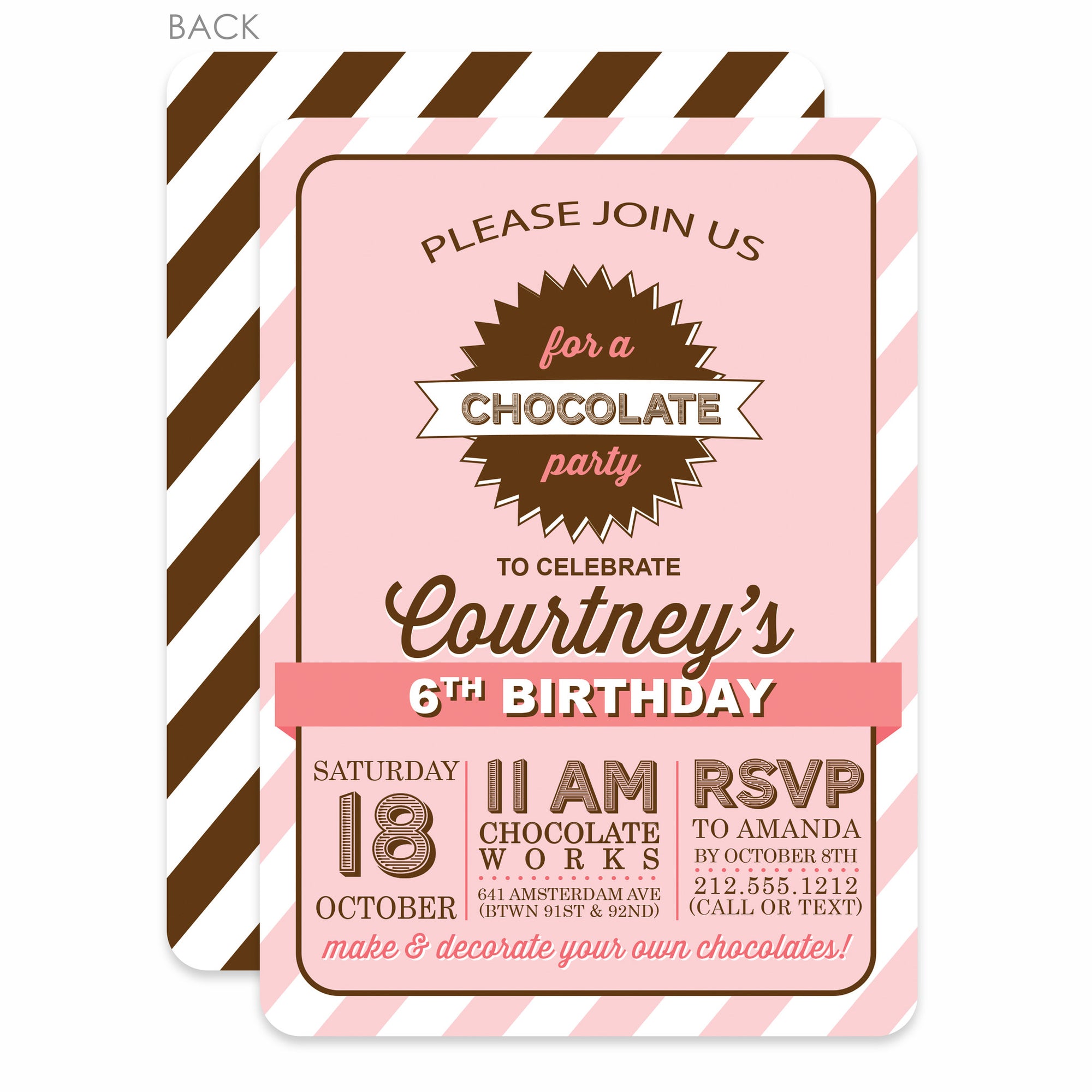 Chocolate Party Birthday Invitation | Pipsy.com | Pink