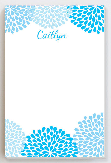chrysanthemum blue notepad