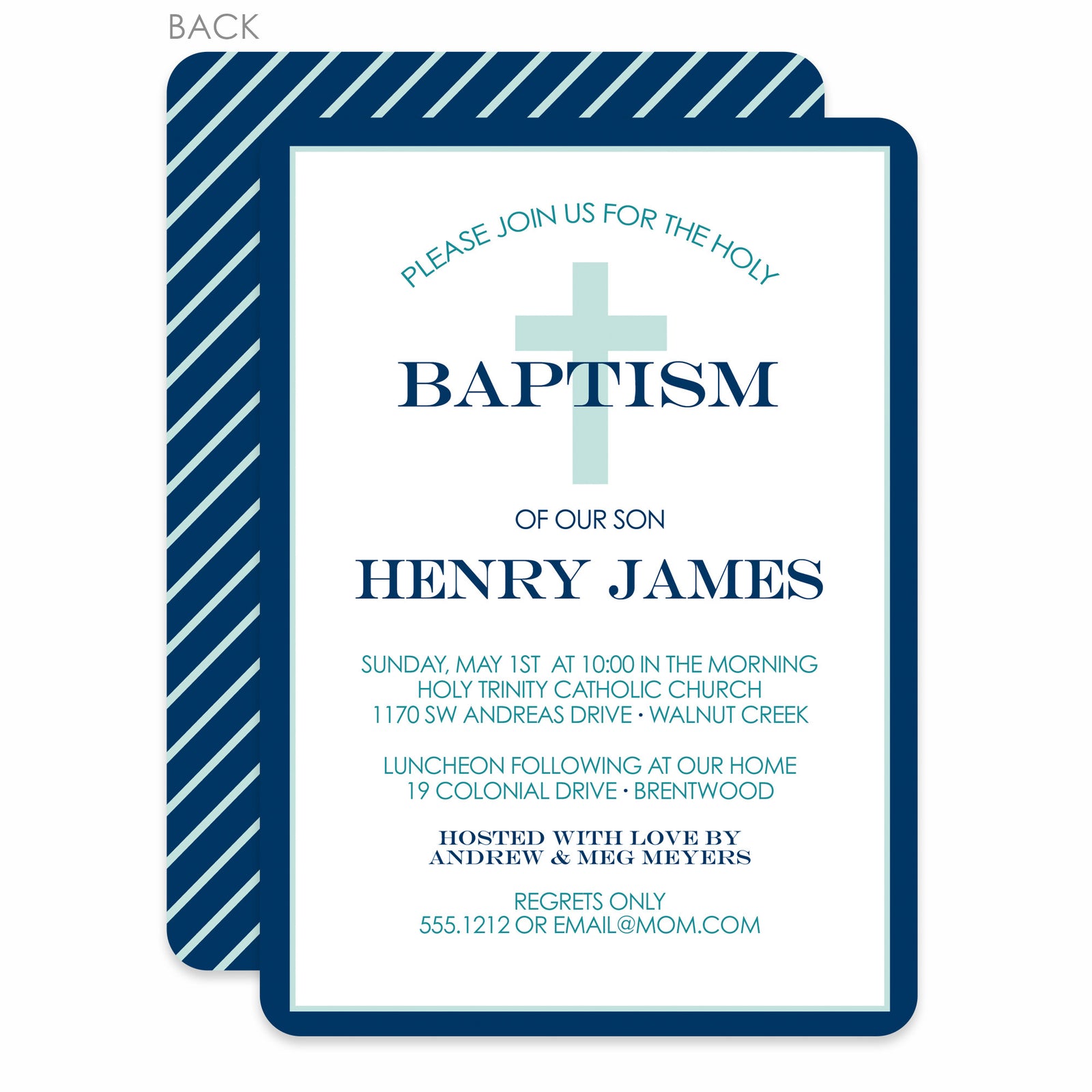 Classic Cross Invitation in Blue, Pipsy.com